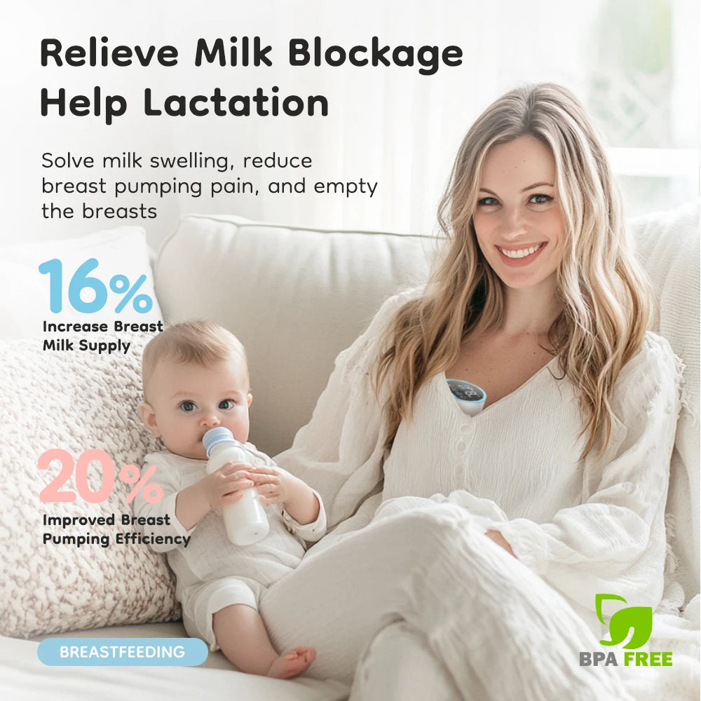 Electric Breast Pump - Hands, 4 Modes, 12 Suction Levels, Relieves Pain & Engorgement 1005008248172159-Blue