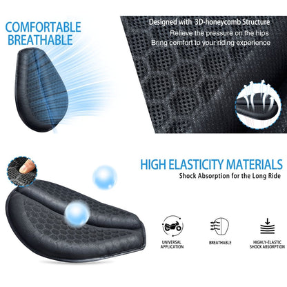 Moto 3D Honeycomb Shock Cushion - Advanced Shock Relief Seat Cushion 8144628580550-1