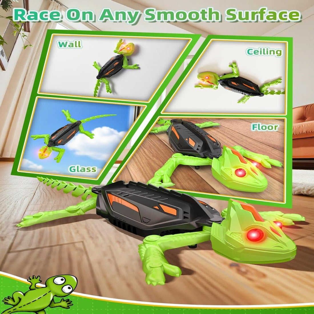 Gecko Climber – Cool & Exciting – Chameleon Robot - Remote Control Gecko that Climbs Glass & Smooth Walls BBO-017660