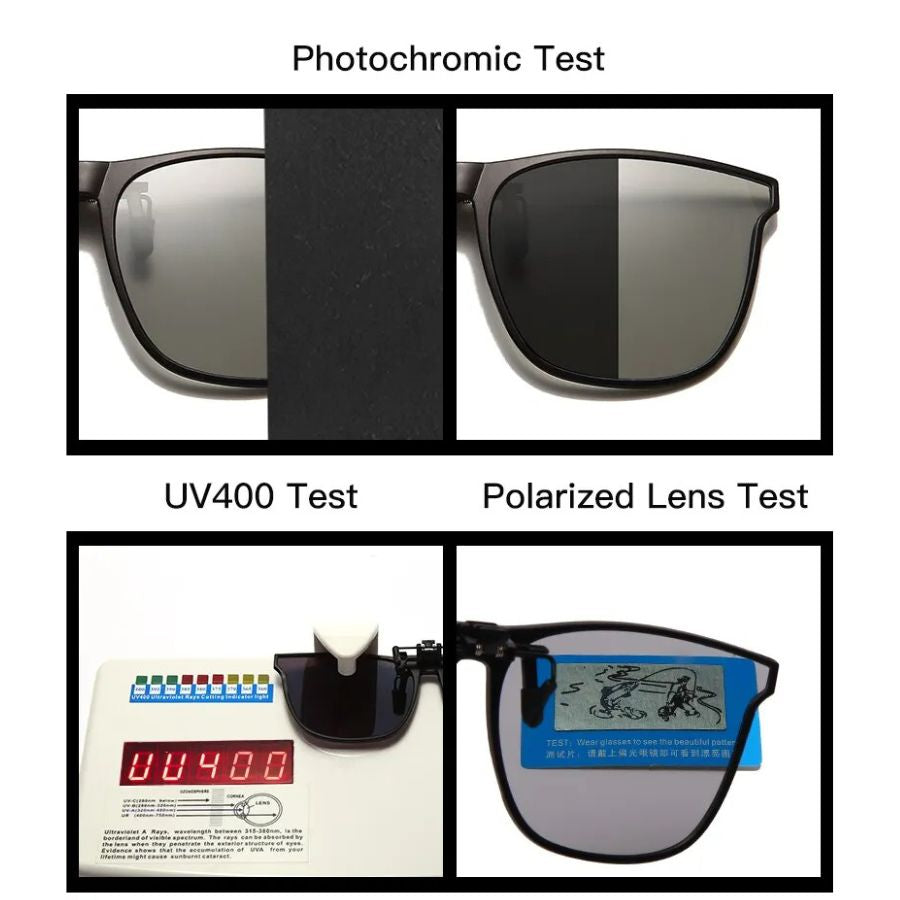 Polarized Clip On Sunglasses Men Photochromic Car Driver Goggles Night Vision Glasses Anti Glare Vintage Square Glasses SH1751817214987861000