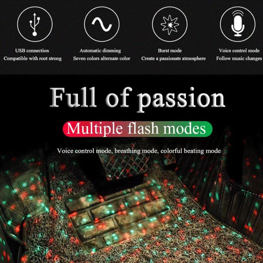 Car Interior Ambient Lights(Contains 4 light bars)