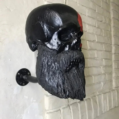 Motorcycle Helmet Skull With Beard-Helmet Rack 6849829208164-1