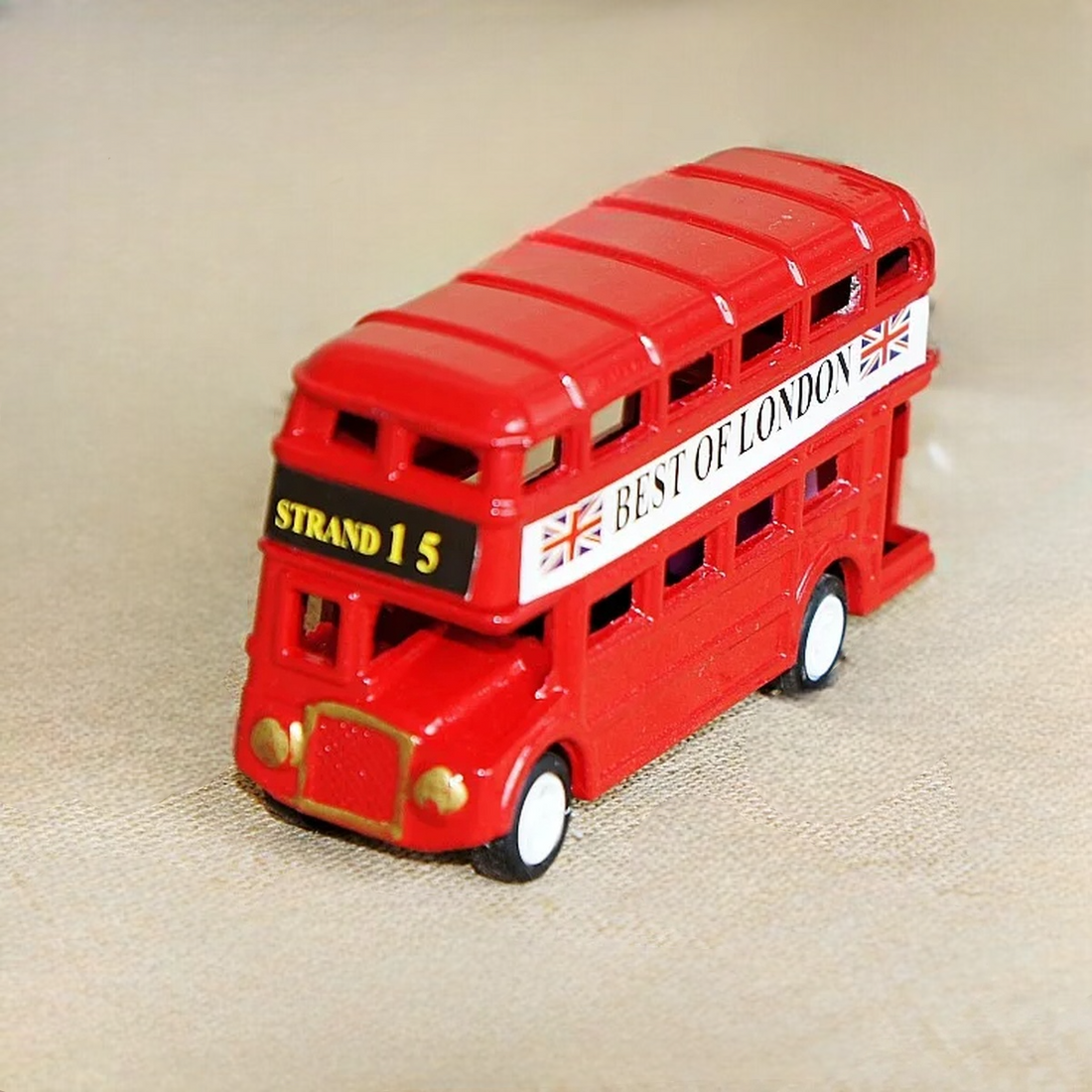 Wooden London Bus Toy – Double Decker Playset with Passengers & Driver 9633821655382-1