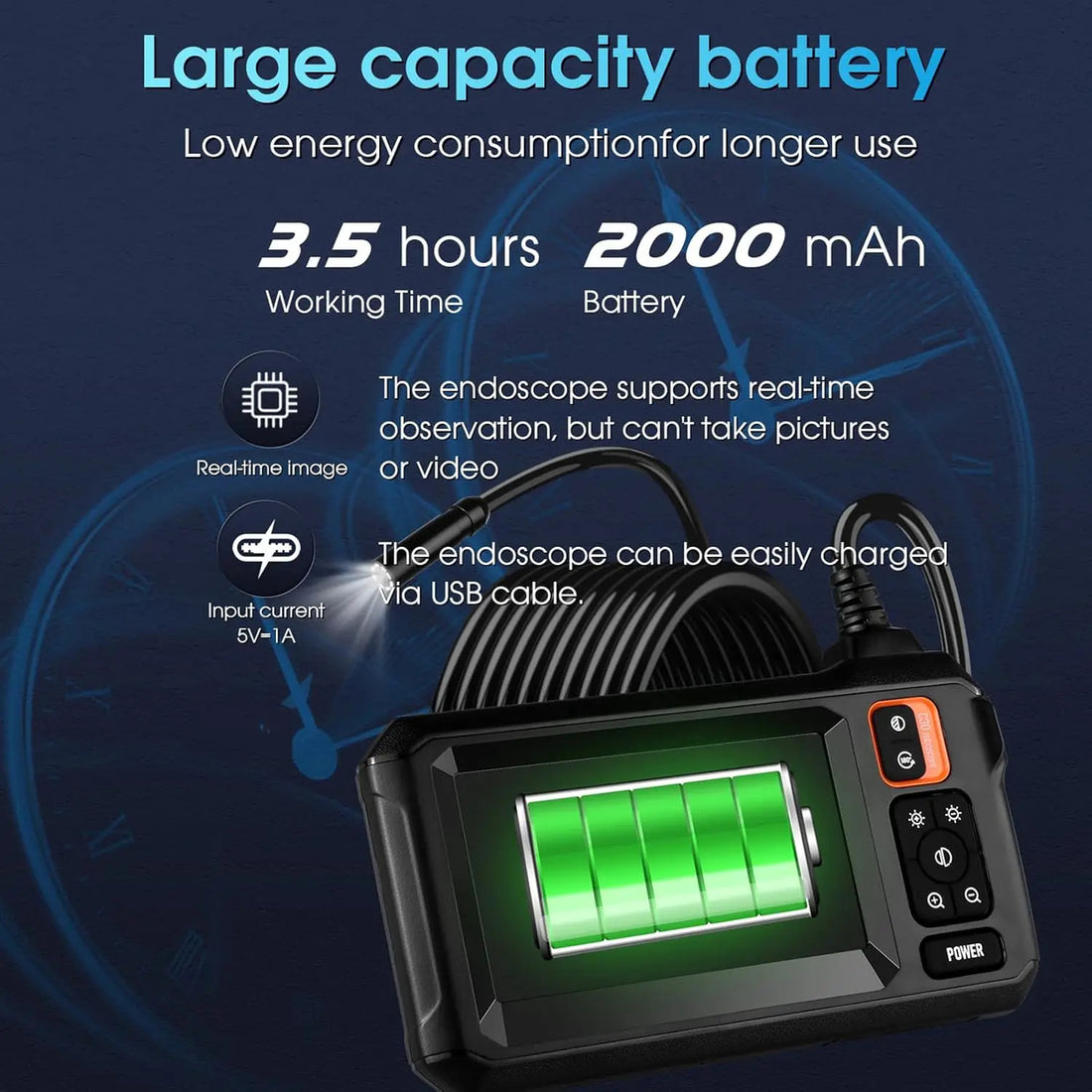 Industrial Endoscope Inspection Camera – 1080P HD with 4.3-Inch Screen Adjustable Lens 9767992426817-1