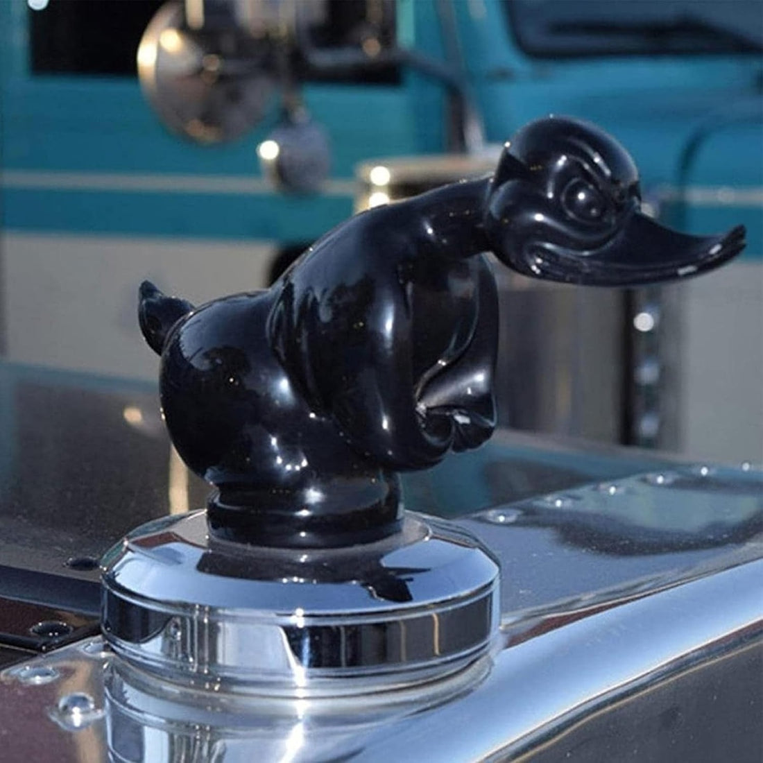Metal Duck Hood Ornament Universal Mount For Car Motorcycle 8545363460398-1