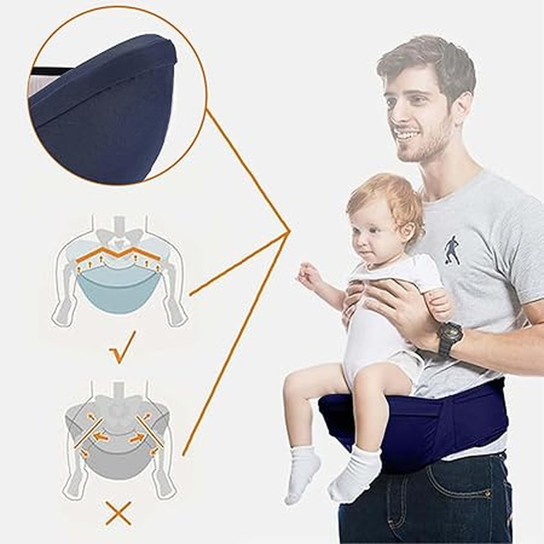 Baby Hip Carrier - Comfortable Hands-Free Support for Parents and Little Ones (0-3 Years) 15113606234457-1