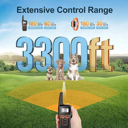 1000m Waterproof Dog Training Collar - Rechargeable, Remote Control & Adjustable for Small, Medium, and Large Dogs 9950235132225-1
