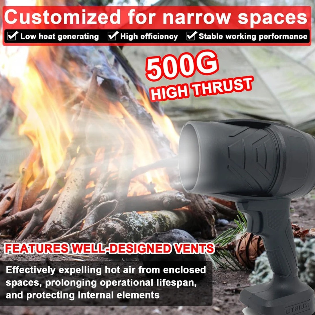 Turbo Jet Dryer with Two Rechargeable Batteries for Fast and Powerful Drying 5121091610094