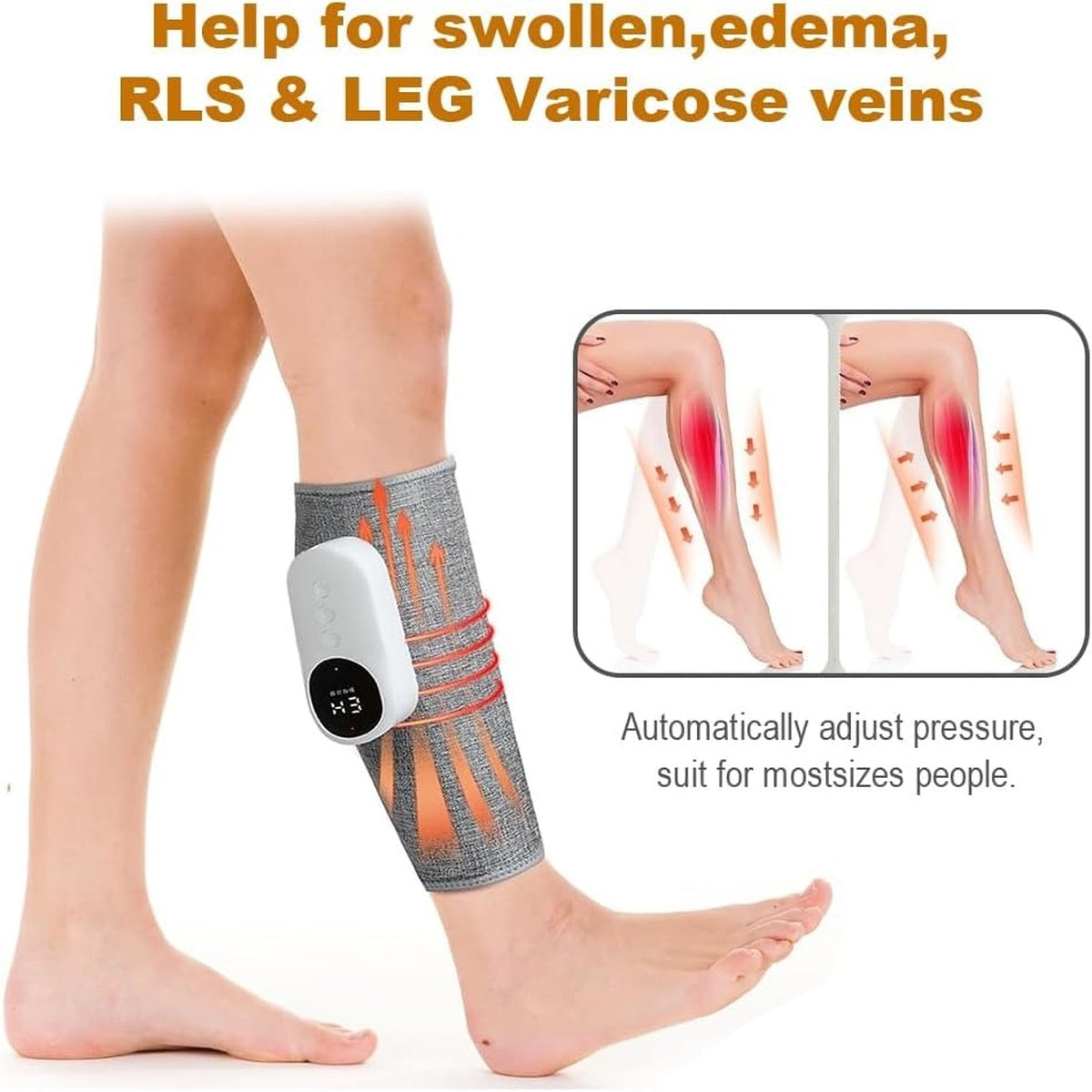 Aeroflux Cordless Leg & Calf Massager With Heat – Air Compression Therapy, Modes, Rechargeable Design 15426142437756-1