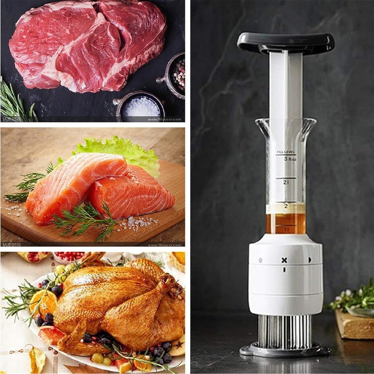 Marinade Meat Injector With Stainless Steel Needles For Flavor Infusion