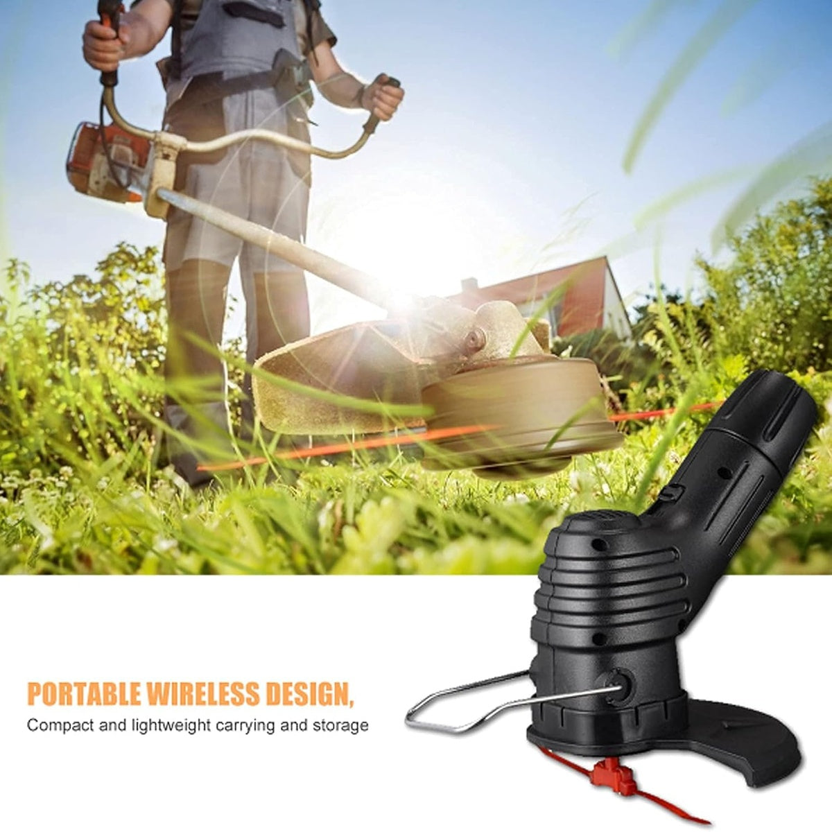Cordless Grass Trimmer with High-Power Battery - Lightweight Lawn Edger for Easy Yard Maintenance 9912286609729-1