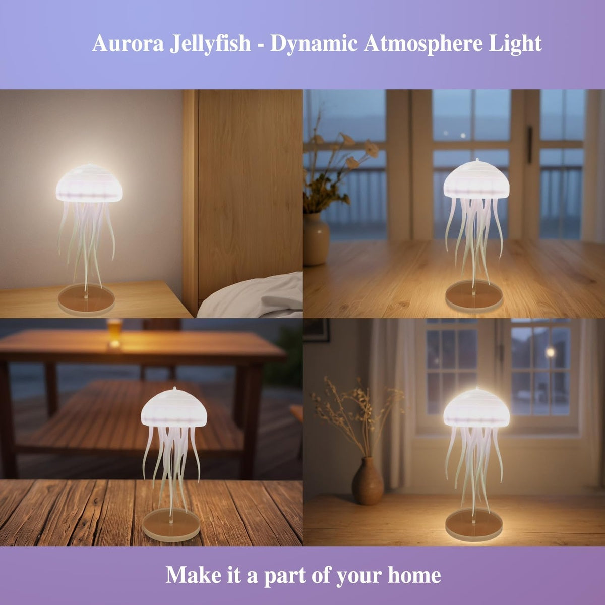Jellyfish Ambient Lamp Creates Calming Color Shifting Light For Relaxation 8624208314610-1