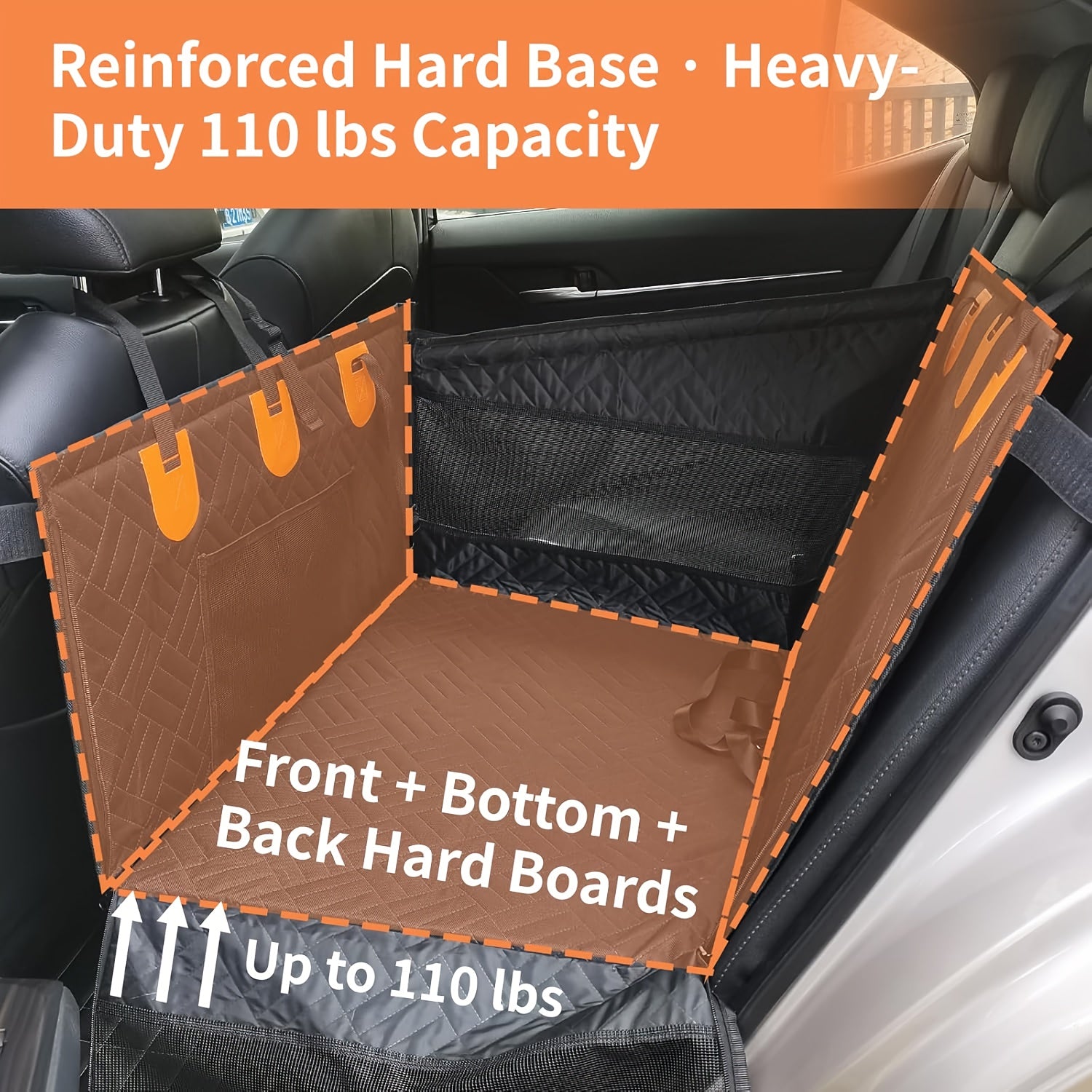 Portable Cats & Dog Seat for Car - Waterproof, Spacious & Secure for Stress-Free Car Rides 9957152555329-1