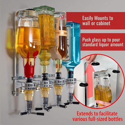 Wall Mounted Liquor Dispenser For Home Bar Alcohol Beverage Station 9864402600238-1