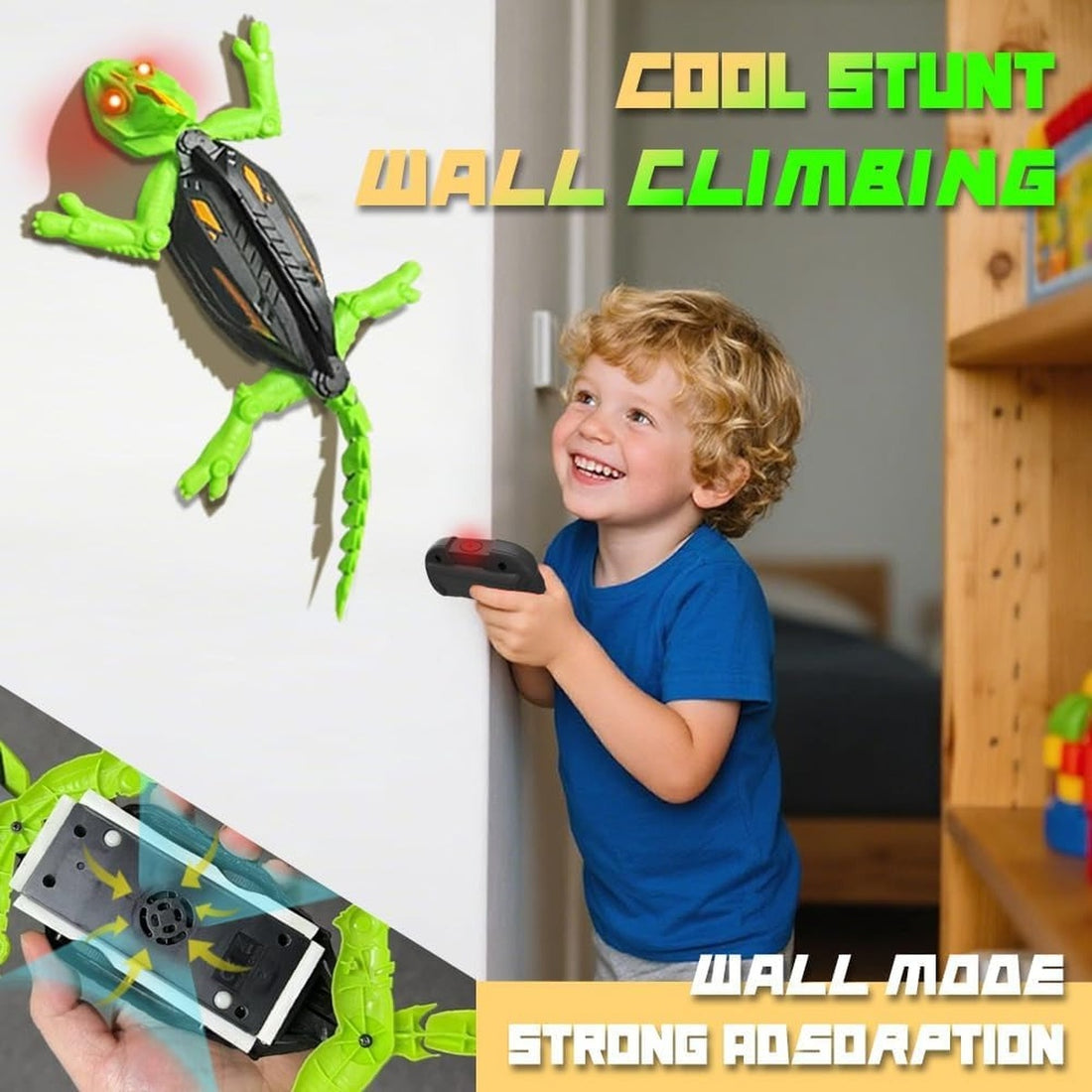 Wall Crawler Gecko - Led Rc Toy For Indoor Family Fun & Prank Gifts 9922844262690-1