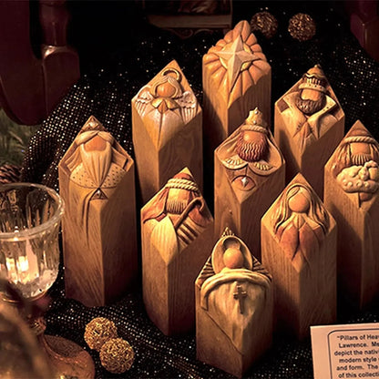 Heaven Pillarstatues 9Pcs Heaven Nativity Tree Pillar Statues 9555455082798-1