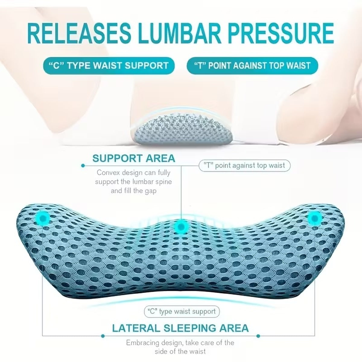 Ergonomic Lumbar Support Cushion for Lower Back Pain Relief - Ideal for Office, Driving, and Home Use 9878962897217-1