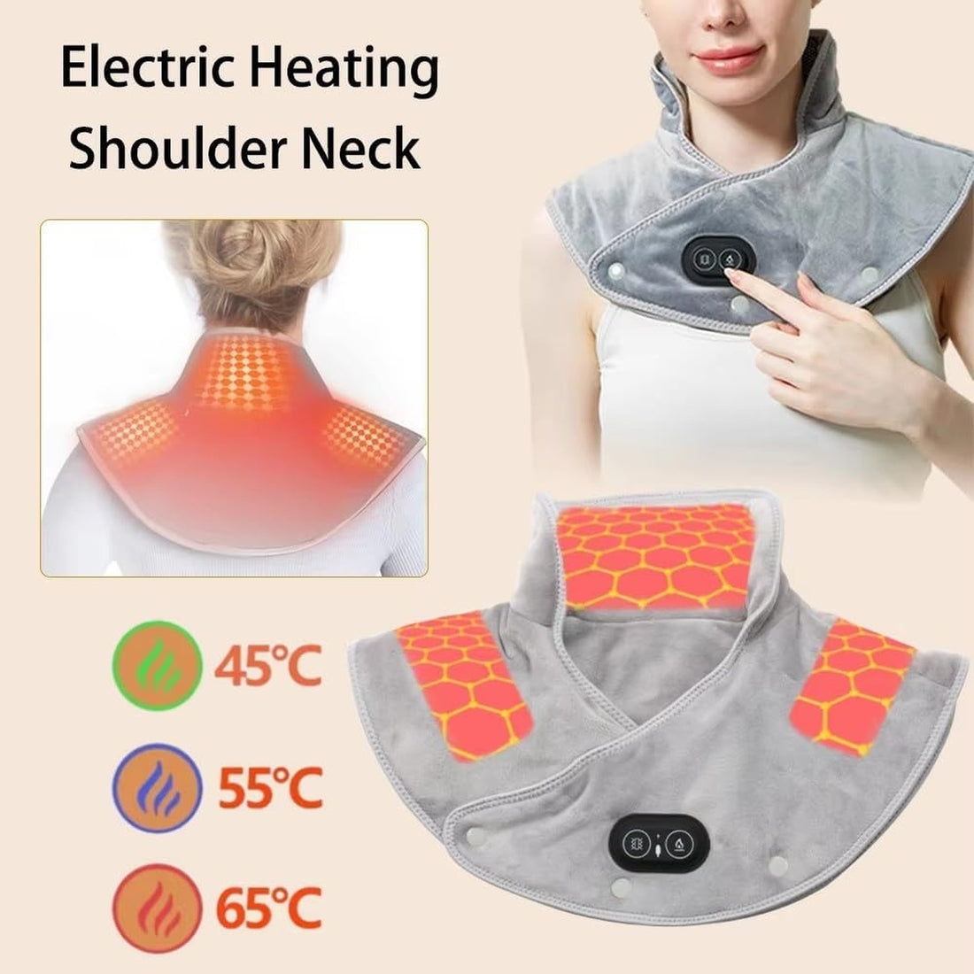 Neck Heating Pad & Massager - Neck and Shoulder Heat for Muscle Relaxation 9847545102657-1