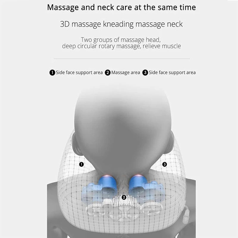 Massaging Neck Pillow - Pillow Portable Heated Massage Ideal for Travel, Relaxation and Office, U Shaped Pillow For Shoulder, Cervical Pain Relief 7983093252294-2