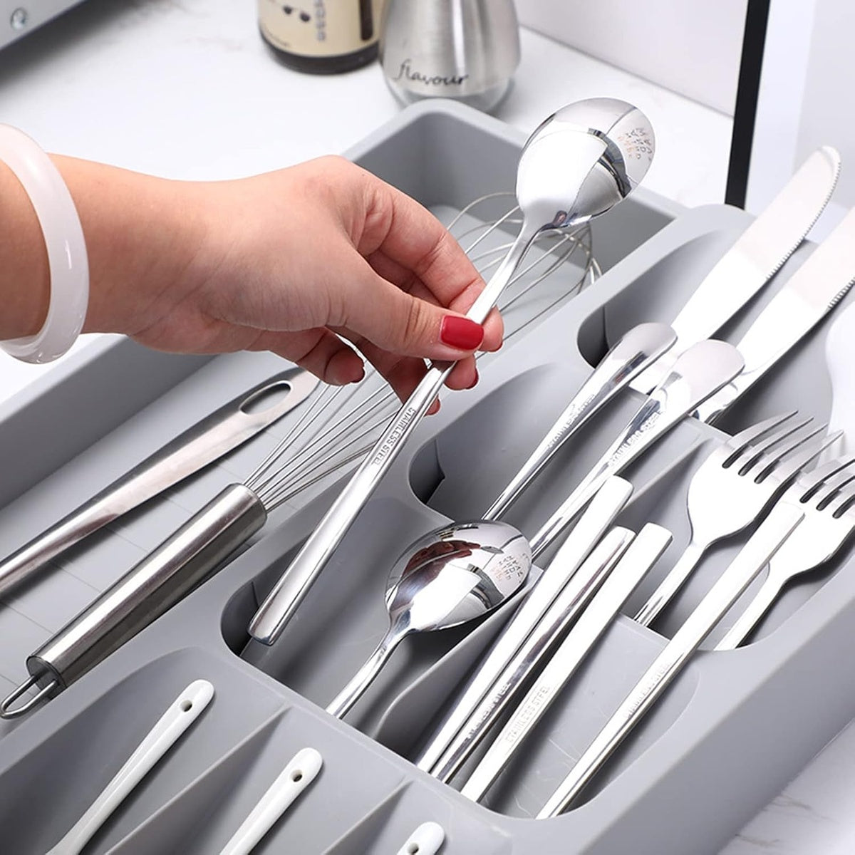 Space Saving Kitchen Drawer Cutlery Storage Tray 6852109467748-1