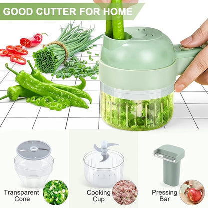 Electric Vegetable Cutter Set - Multifunctional Food Processor Hand-Held Mini Fruit Meat Grinder 15071155618179-1