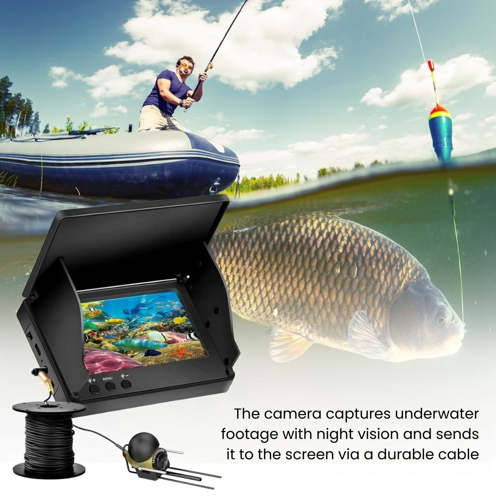 HD Underwater Camera 4.3" Screen 30m Depth Temp Sensor 7987446448175-1