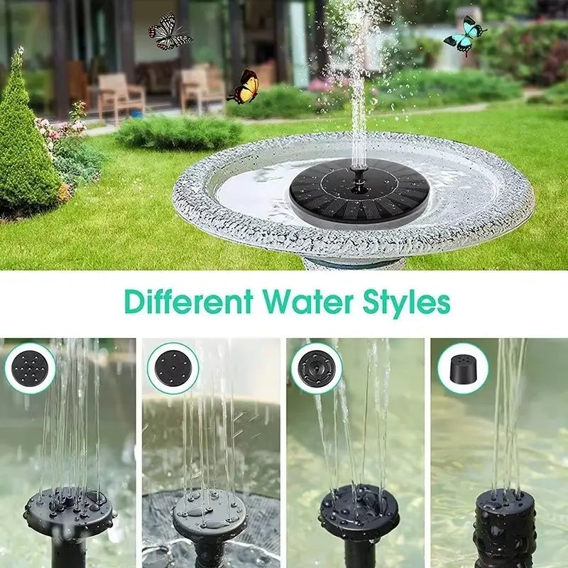 1.5W Solar Fountain Pump With 6 Fountain Water Styles