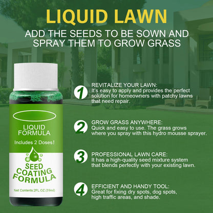 Liquid Lawn Hydro Mousse Spray On Grass Seed - Easy Application for Patchy Lawns & High-Traffic Areas 9945609666881-2