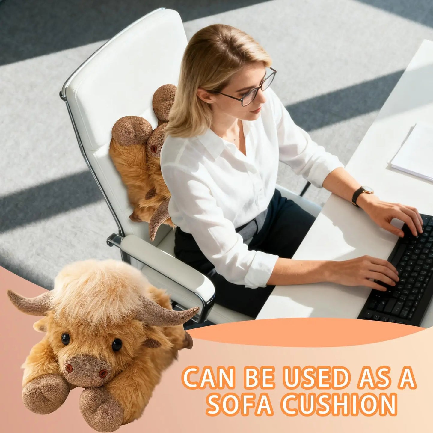 Cute Cartoon Highland Cow Cuddly Toy 2Y+ 15cm x 45cm