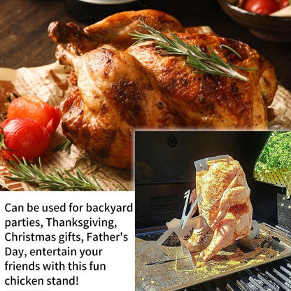 Stainless Steel Chicken Holder Rack For Outdoor BBQ Grill Roasting 6850550300772-1