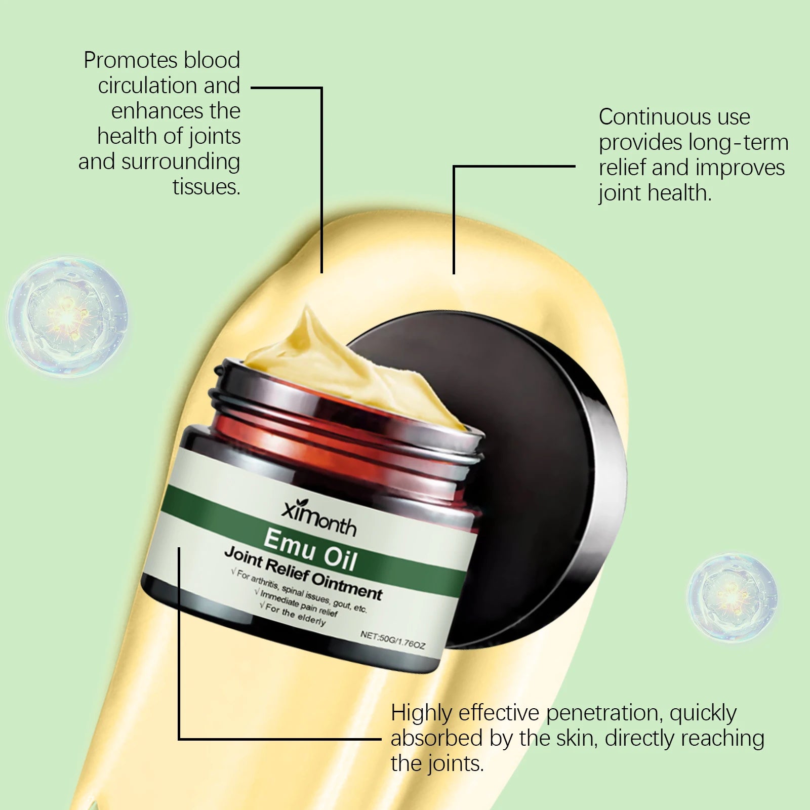 Emu Oil Joint Care Ointment For Muscle Pain Knees Elbows Relief 10458504397103-1