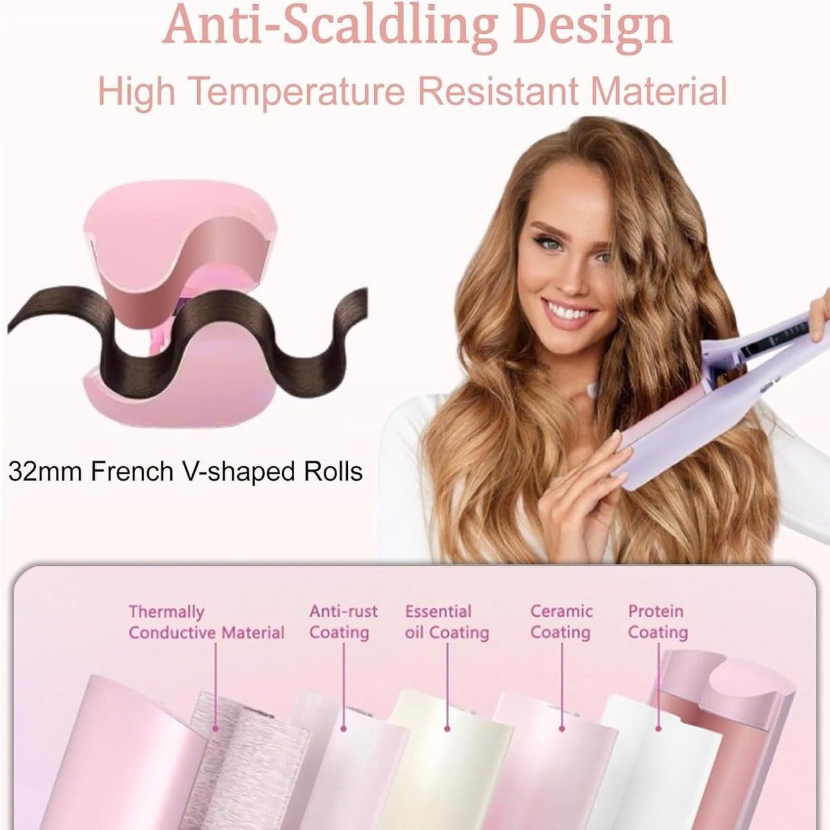 Automatic Curling Wand Creates Beachy Waves Easily For Relaxed Styled Hair 9195961778502-1