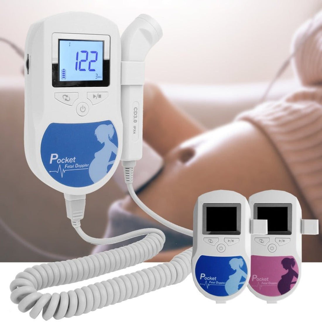 Fetal Heartbeat Doppler - Heart Beat Monitor Backlight LCD 7771327037638-1