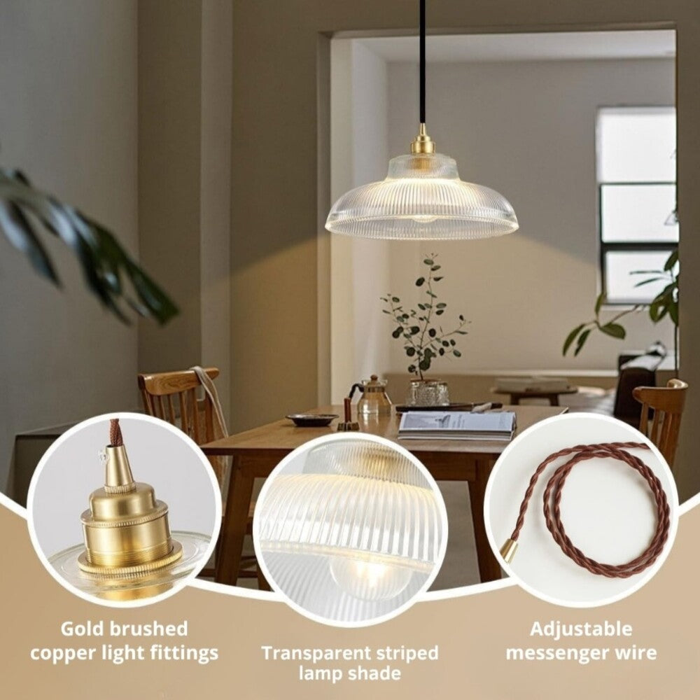 Vintage Style Glass Pendant Light - Scandinavian Hanging Lamp Design 10142339957075-1
