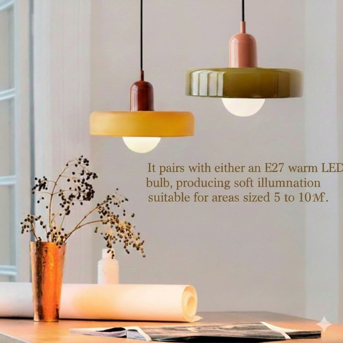 Bauhaus Pendant Light in Colored Glass 9957097111898-1