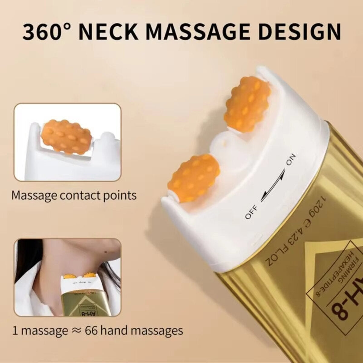 Neck Firming Cream with Roller Applicator - Anti-Aging Moisturizer with AH-8 & Ceramides 15152385261894-1