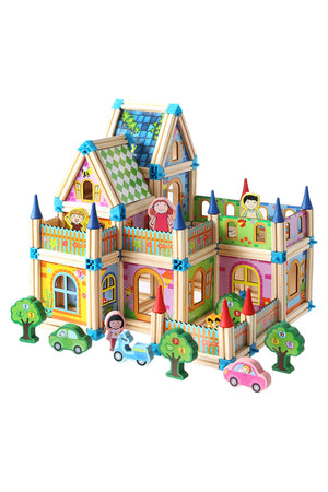 Wooden Building Blocks Castle