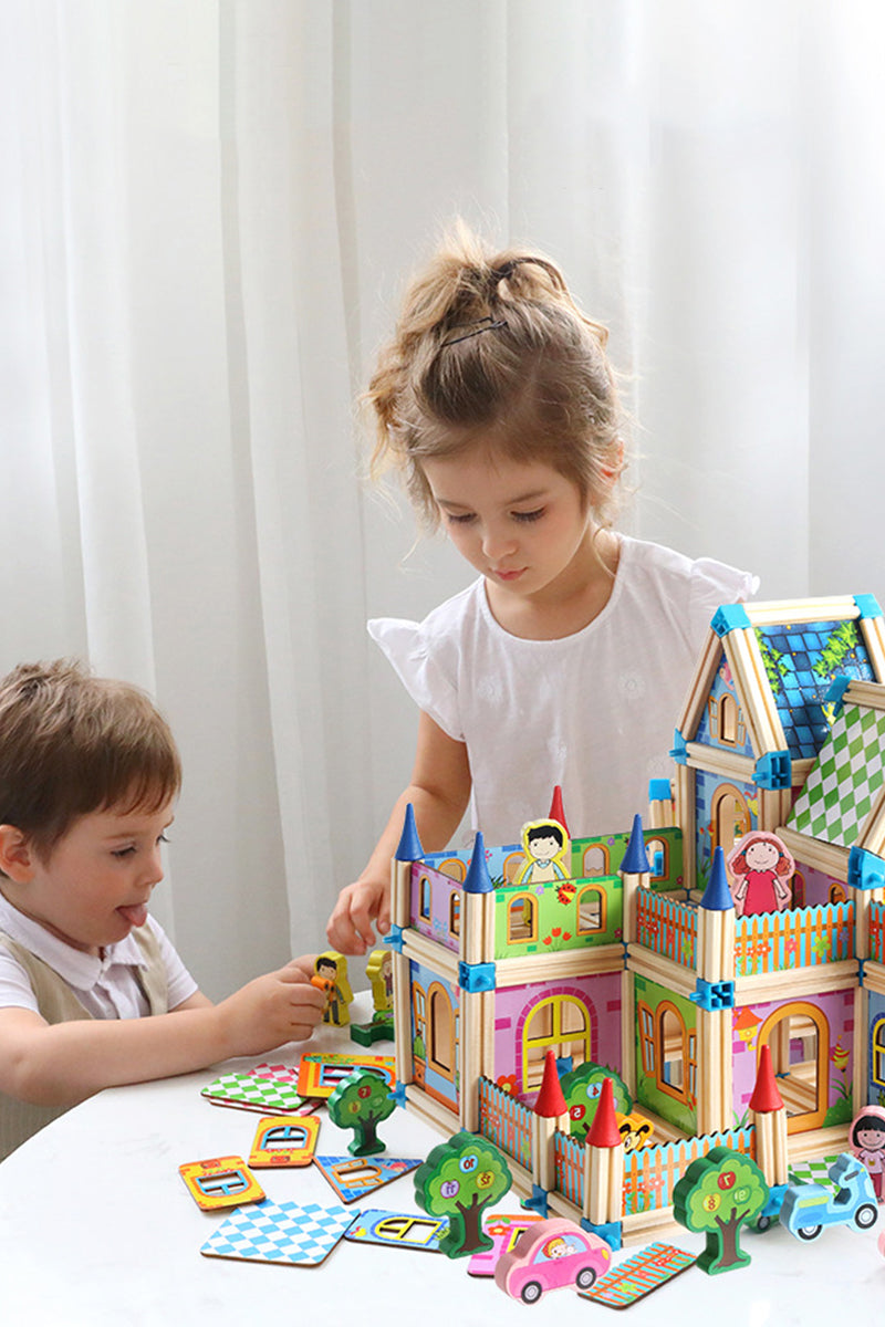 Wooden Building Blocks Castle