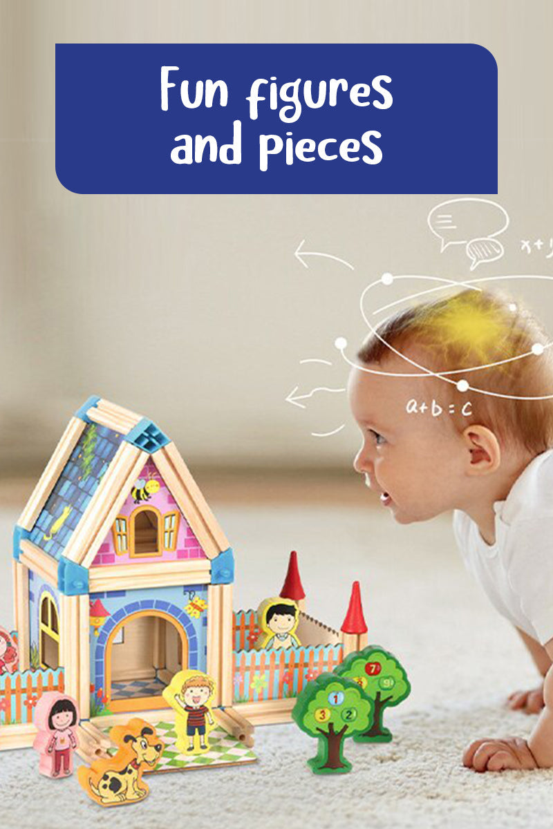 Wooden Building Blocks Castle