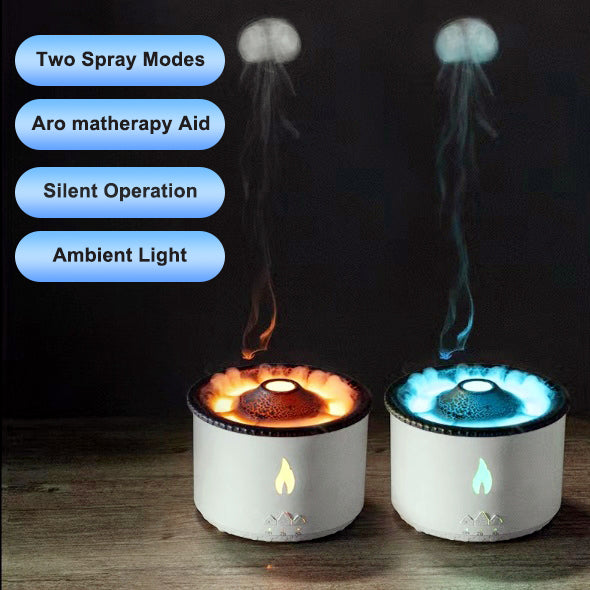 Vaccap Volcano Flame Humidifier Oil Jellyfish Aroma Diffuser Spray