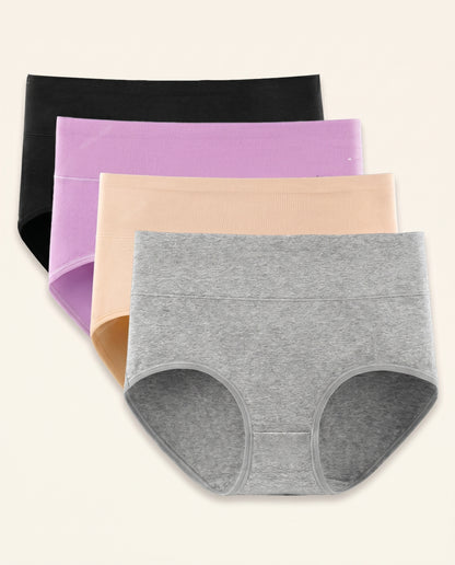 Soft Cotton High-Waisted Comfort Briefs (4 Pack)