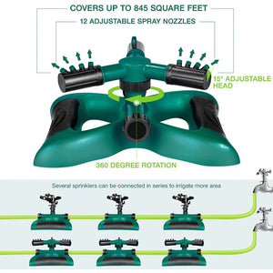 360 Degree Automatic Rotating Garden Lawn Water Sprinklers System