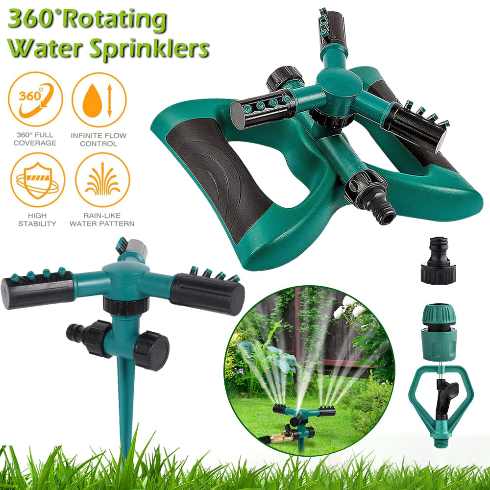 360 Degree Automatic Rotating Garden Lawn Water Sprinklers System