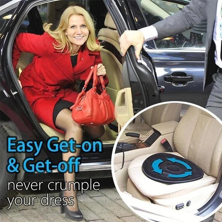 Rotating Seat Cushion - 360° Rotating Seat Cushion Pivot Disc Pad For Elderly, Swivel Car Seat Chair Assist To Turning Easily From Car To Wheelchair