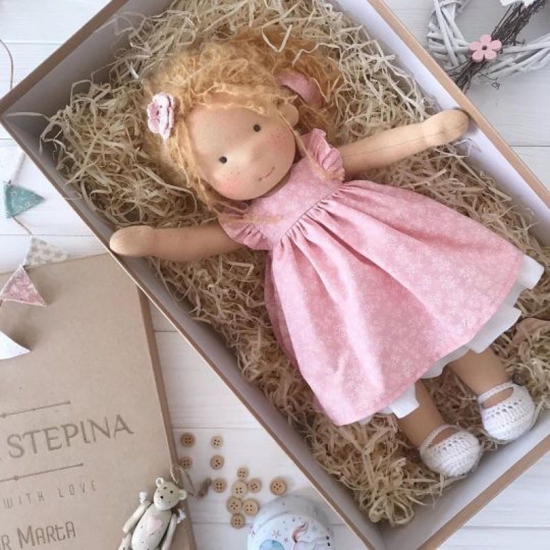 Gift for Kids-Handmade Waldorf Doll 8959340413209-1
