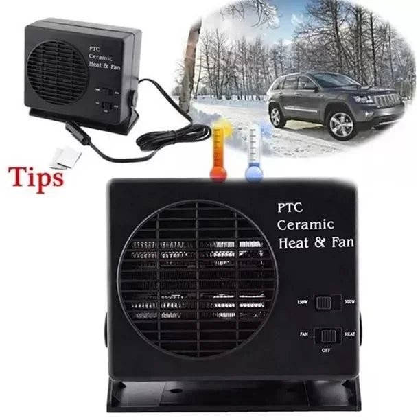 12V Ceramic Car Heater And Fan – 150W/300W Power