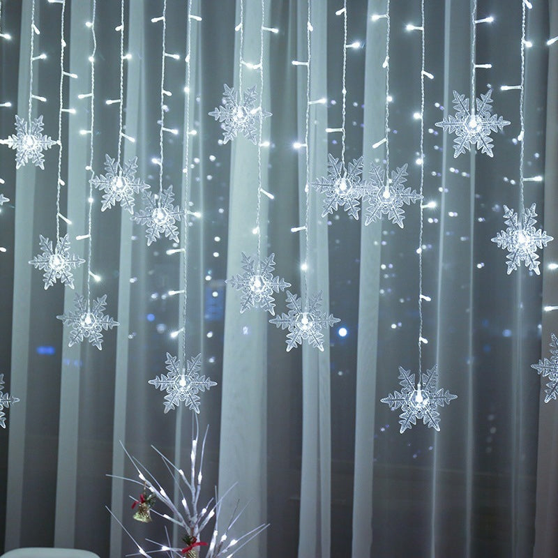 LED Snowflake Curtain Light For Holiday Home Party Window Decoration 6849907163236-1