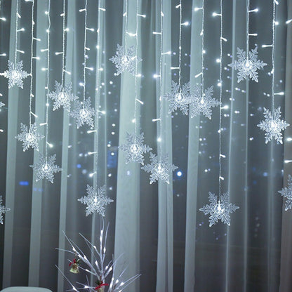 LED Snowflake Curtain Light For Holiday Home Party Window Decoration 6849907163236-1