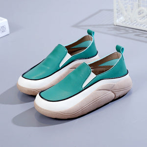 Women'S Thick Sole Low-Cut Leather Shoes