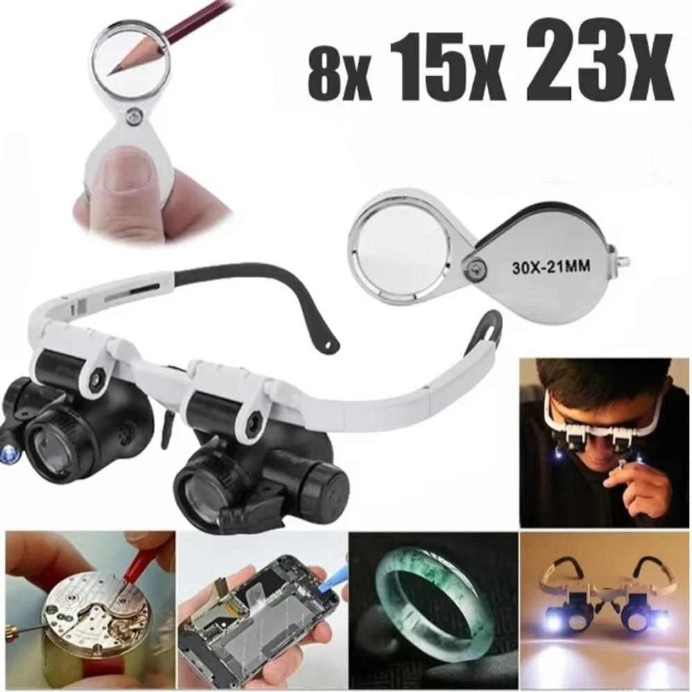 8x - 23x LED Illuminated Precision Magnifier with Adjustable Brightness - Ideal for Reading, Hobbies & Detailed Work 9902980104513-1